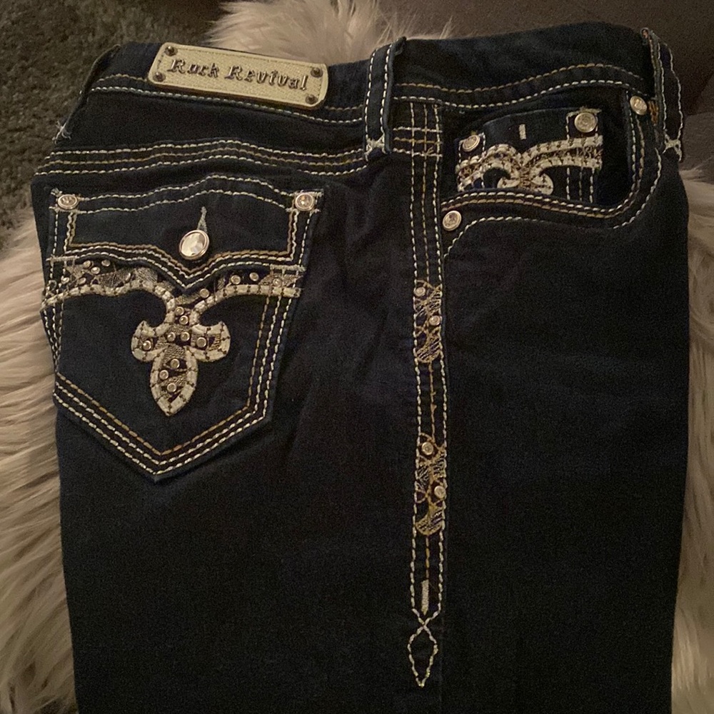 Rock Revival dark denim jeans. Almost like new.